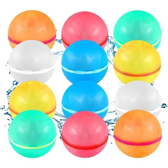 12 Pcs Reusable Water Balloons, Pool Beach water Toys for Boys and Girls